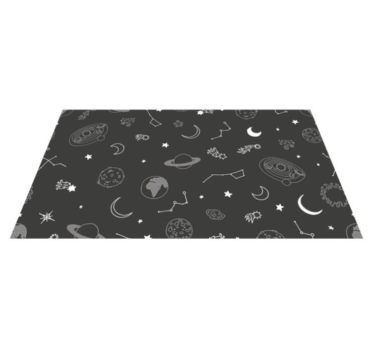 Alfombra vinílica de estrellas elementos celestes grises - TenVinilo