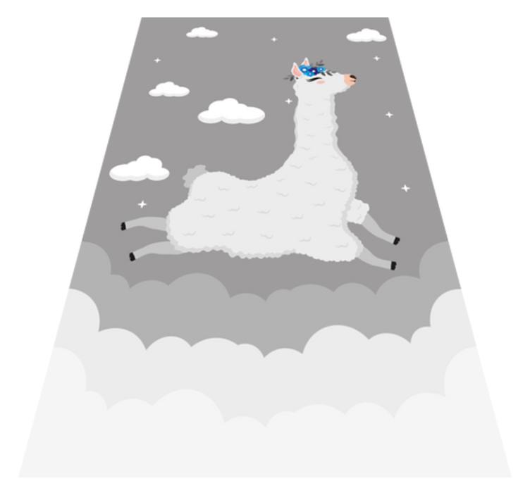 Alfombra de vinilo infantil fantasía de llama animada - TenVinilo