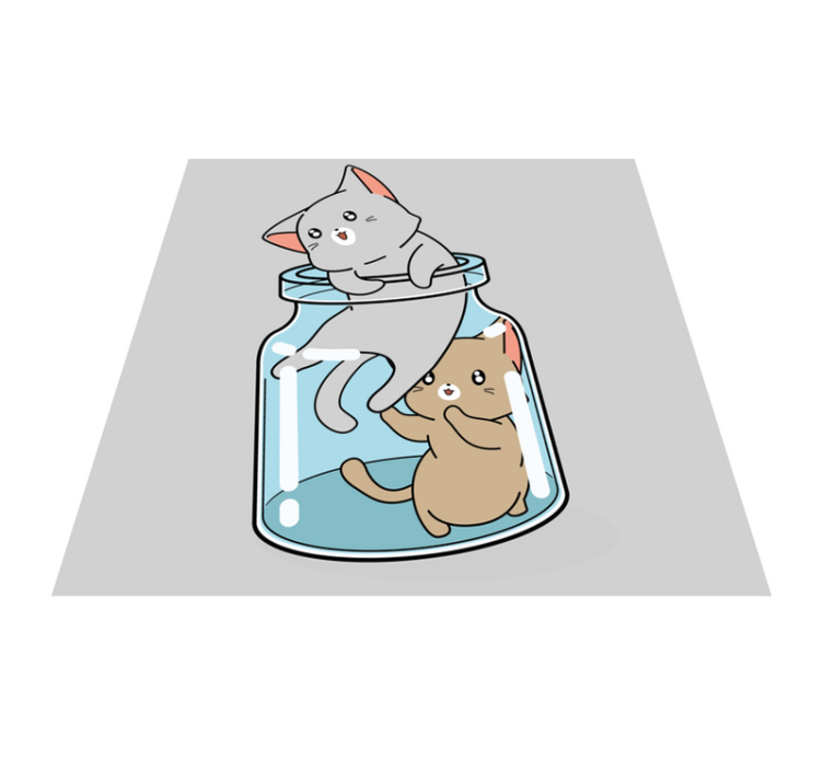 Alfombra vinílica animales tarro de gatos lindos - TenVinilo
