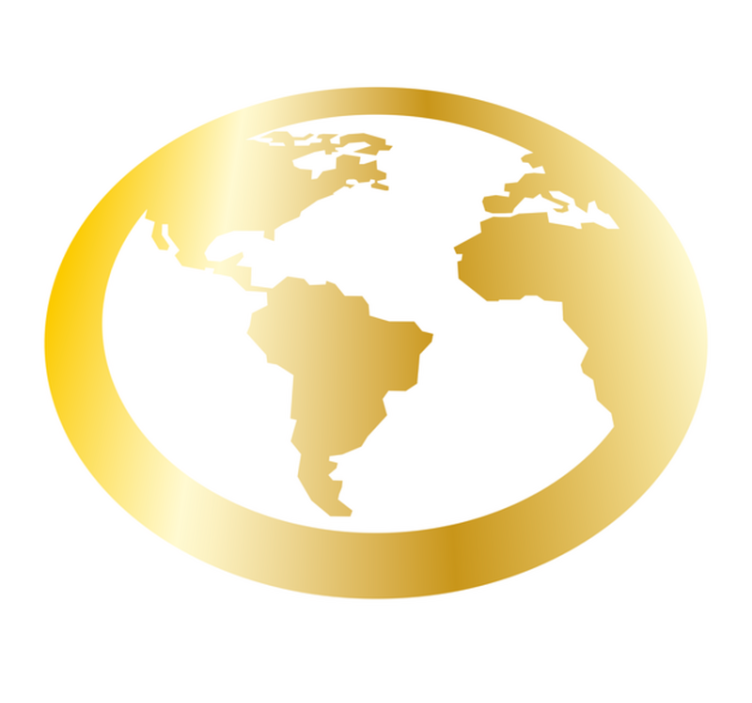 Alfombra de vinilo mapamundi motivo del globo dorado - TenVinilo