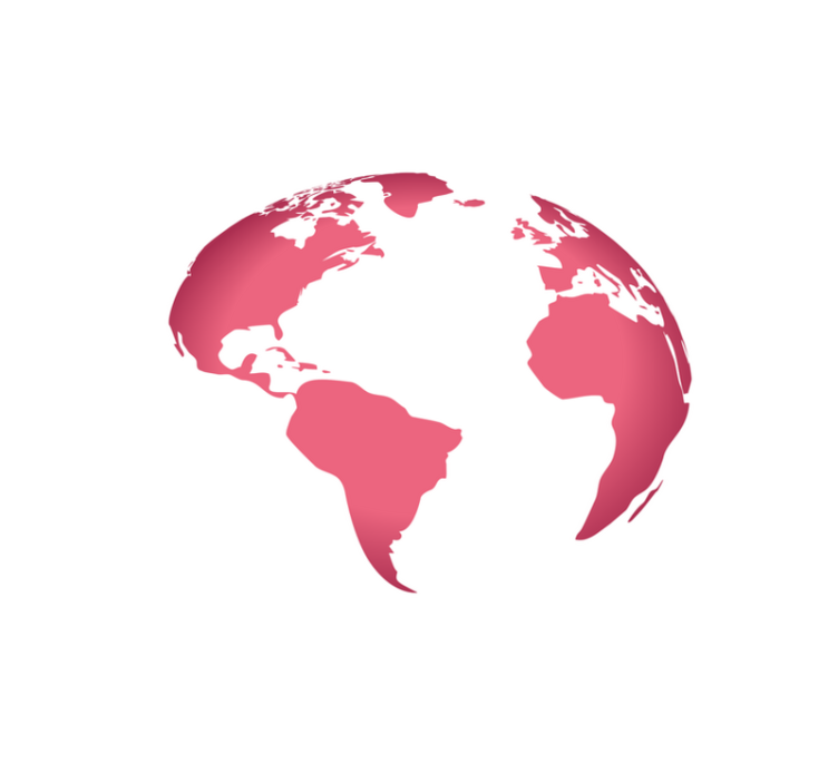 Alfombra de vinilo mapamundi mapa del globo rosa - TenVinilo