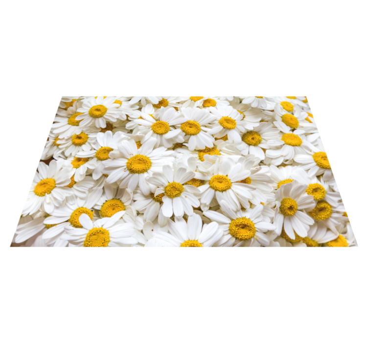 Alfombra vinílica baño concepto de flor de margarita - TenVinilo