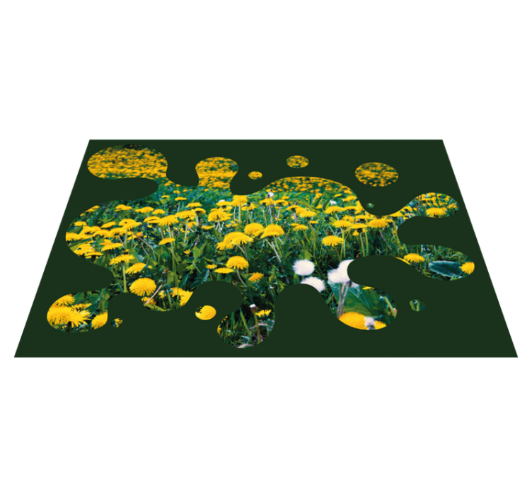 Alfombra vinílica flores campo de diente de león - TenVinilo
