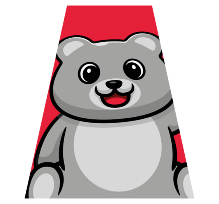 Alfombra de vinilo infantil cara de oso alegre - TenVinilo