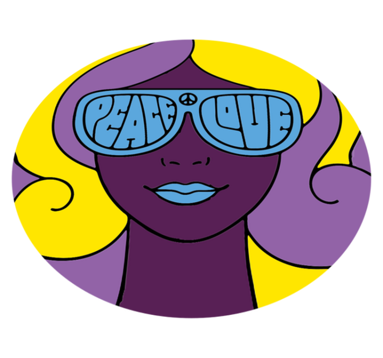 Alfombras vinílicas juvenils icono de paz y amor - TenVinilo