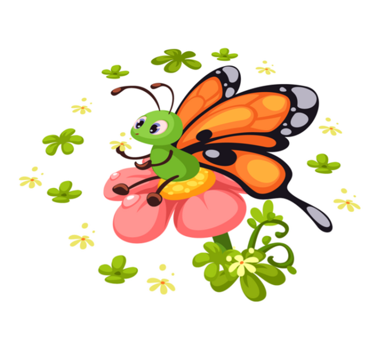 Alfombra de vinilo infantil alegría de mariposas coloridas - TenVinilo