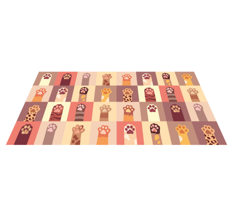 Alfombra vinílica animal print huellas de patas vibrantes - TenVinilo