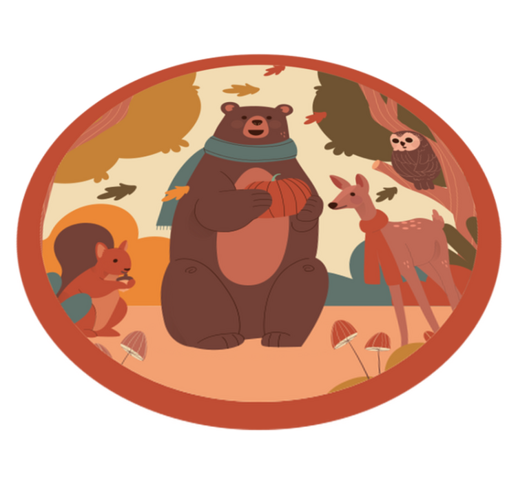 Alfombra vinílica bebé amigos animales del bosque - TenVinilo