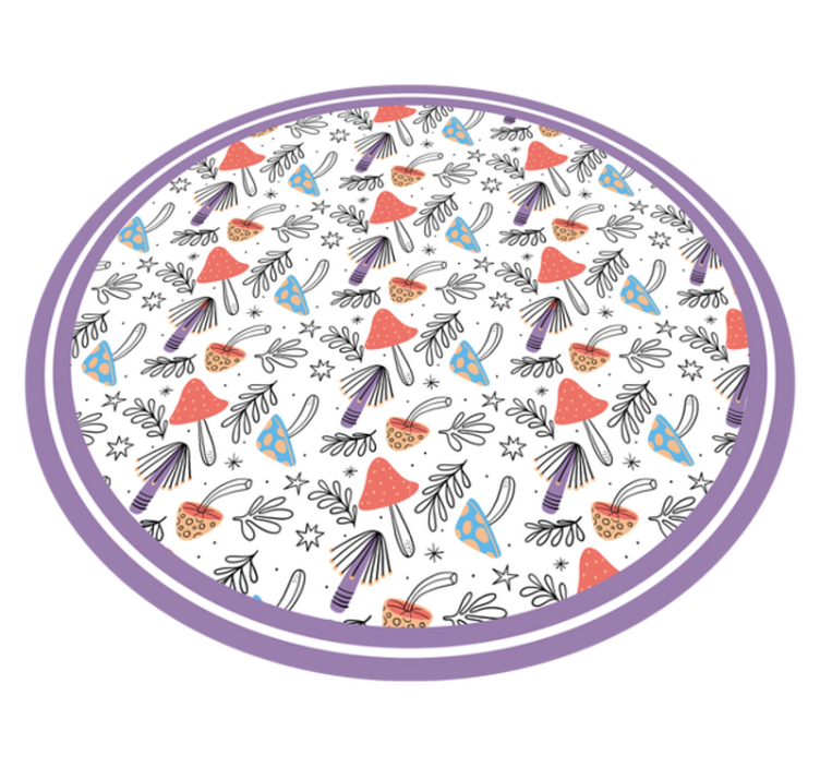 Alfombra vinílica naturaleza brotes de hongos coloridos - TenVinilo