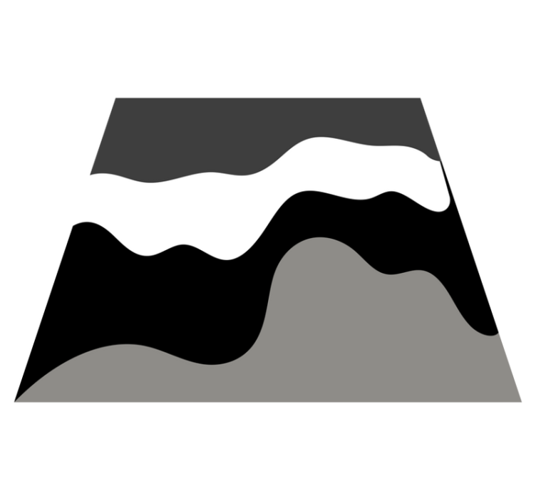 Alfombra de vinilo geométrica Ondas blancas, grises y negras - TenVinilo