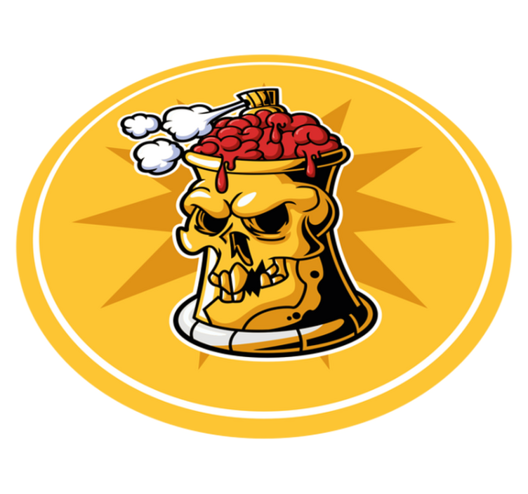 Alfombras vinílicas juvenils cuenco de cráneo y cerebro - TenVinilo