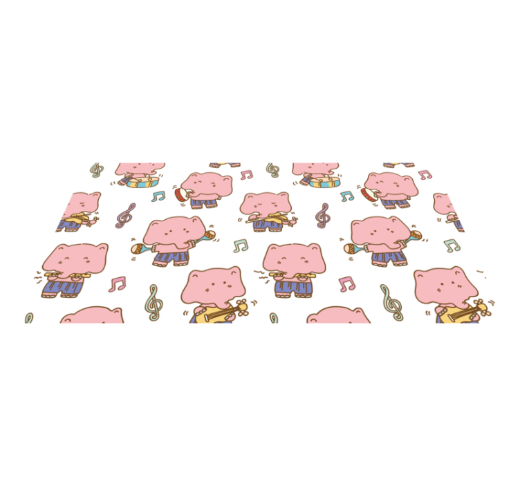 Alfombra de vinilo infantil músicos elefantes juguetones - TenVinilo