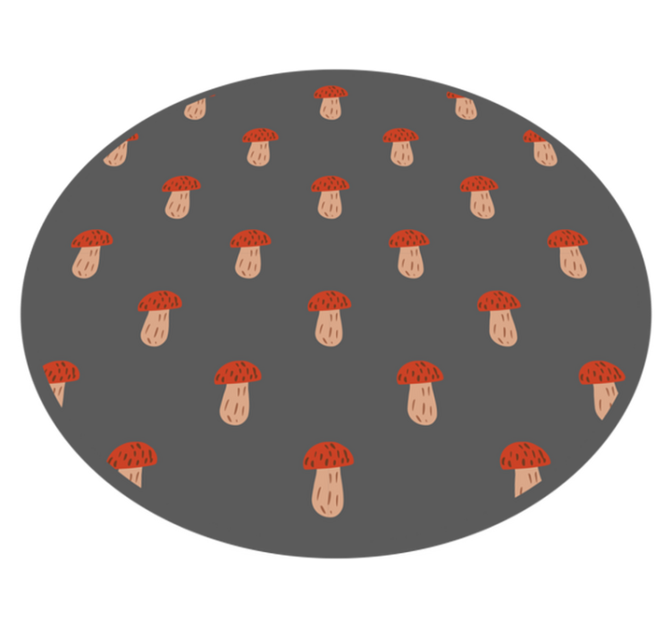 Alfombra vinílica cocina redondo con estampado de setas - TenVinilo