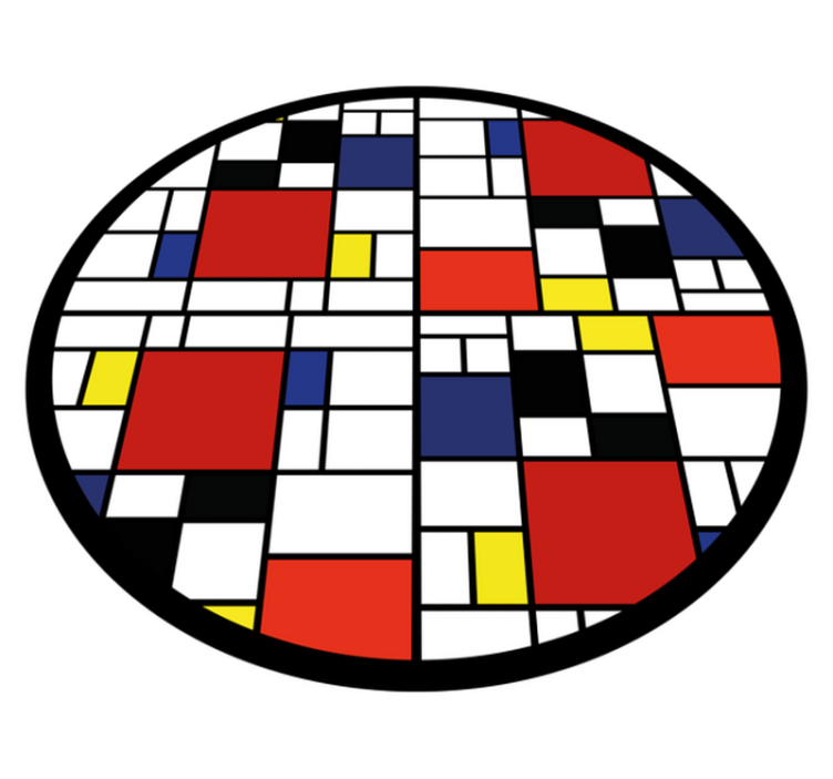 Alfombra vinilo redonda Bloques de colores abstractos - TenVinilo