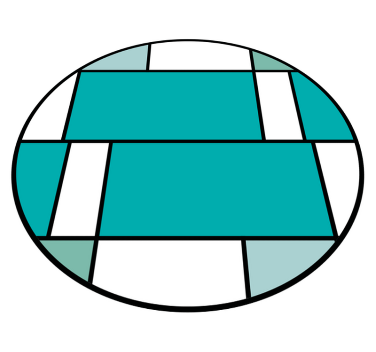 Alfombras vinílicas modernas motivo geométrico turquesa - TenVinilo