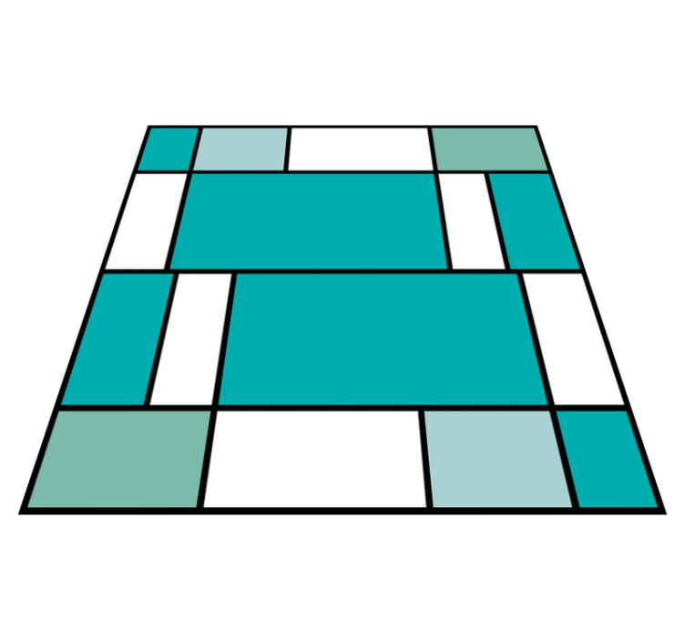 Alfombra de vinilo geométrica azulejos azules de mondrian - TenVinilo