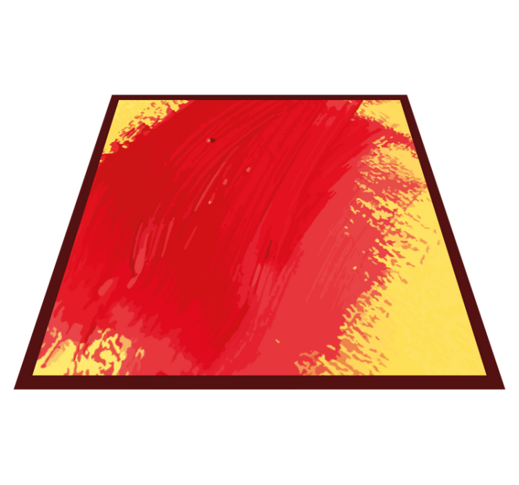 Alfombra vinilo cuadrada Pintura roja fondo amarillo - TenVinilo