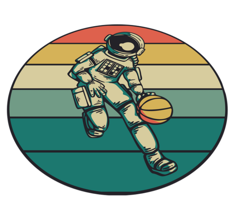 Alfombra vinílica de juegos infantil baloncesto astronauta - TenVinilo