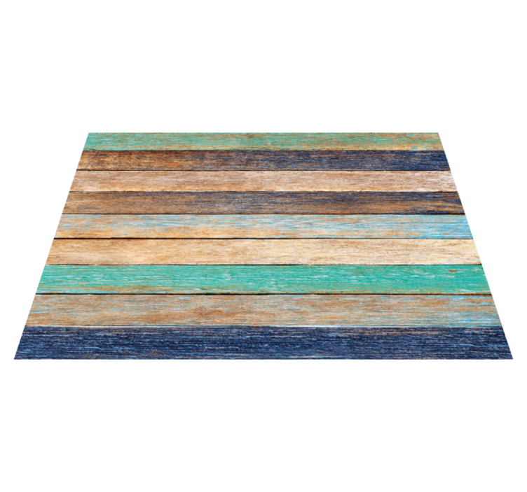 Alfombra vinílica textura madera tablones multicolores - TenVinilo