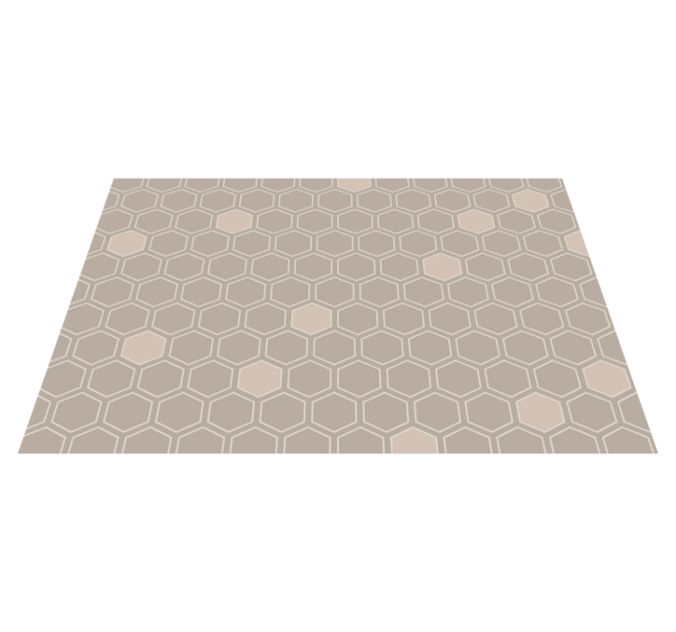 Alfombra de vinilo geométrica motivo hexagonal beige - TenVinilo