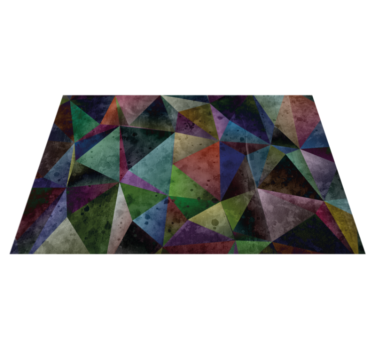 Alfombra de vinilo geométrica mosaico triangular colorido - TenVinilo