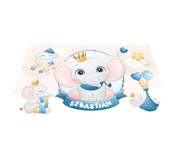 Alfombra vinílica personalizable elefante coronado - TenVinilo