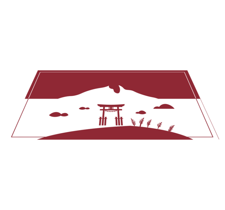 Alfombra de vinilo mapamundi paisaje japonés - TenVinilo