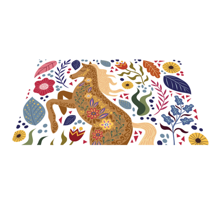 Alfombra vinílica animales arte de caballo majestuoso - TenVinilo