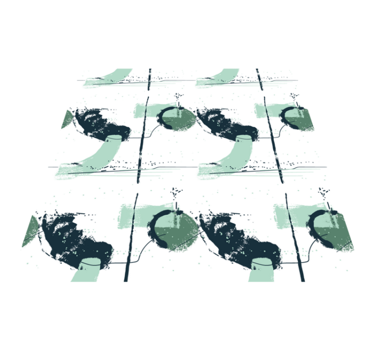 Alfombra vinílica minimalista trazos verdes abstractos - TenVinilo