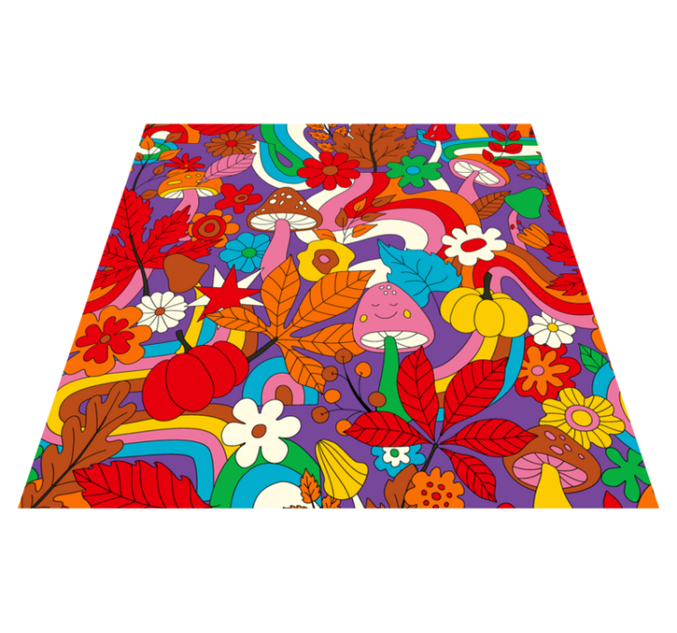 Alfombra vinílica flores diseño floral colorido - TenVinilo