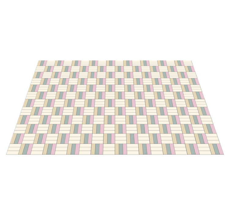 Alfombra de vinilo geométrica bloques de colores tejidos - TenVinilo