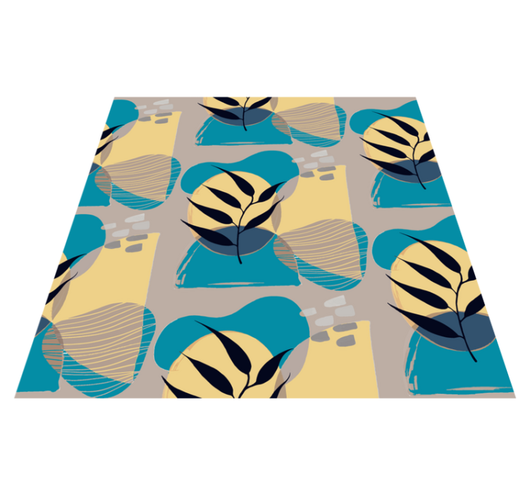 Alfombra vinílica flores patrón botánico abstracto - TenVinilo