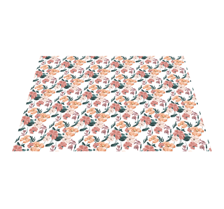 Alfombra vinílica flores flores botánicas - TenVinilo