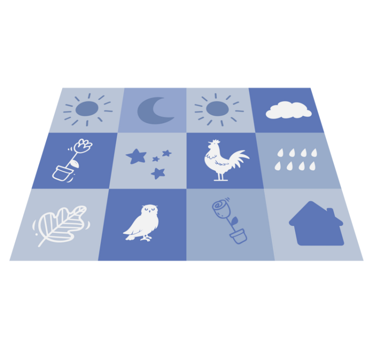 Alfombra vinílica para niños tablero de ajedrez infantil - TenVinilo