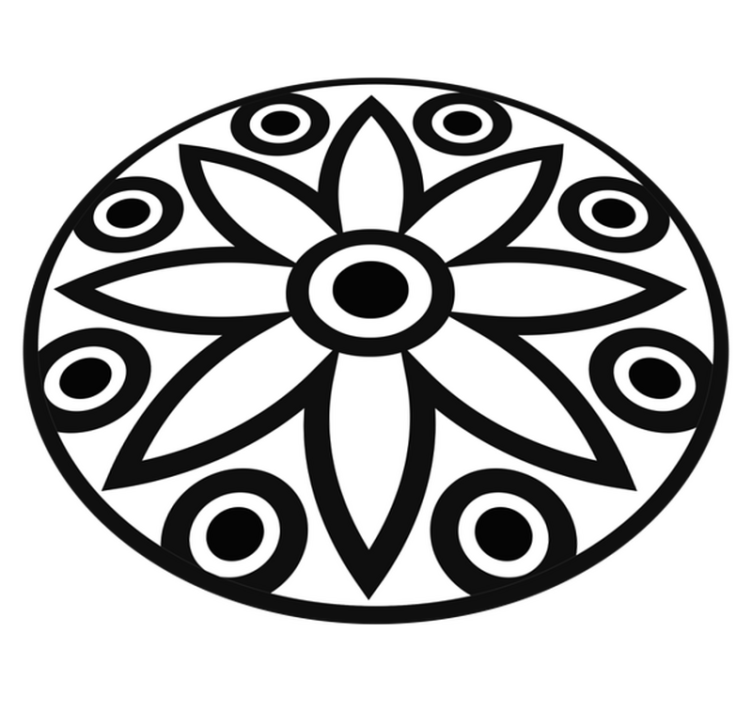 Alfombra de vinilo geométrica diseño de mandalas circulares - TenVinilo