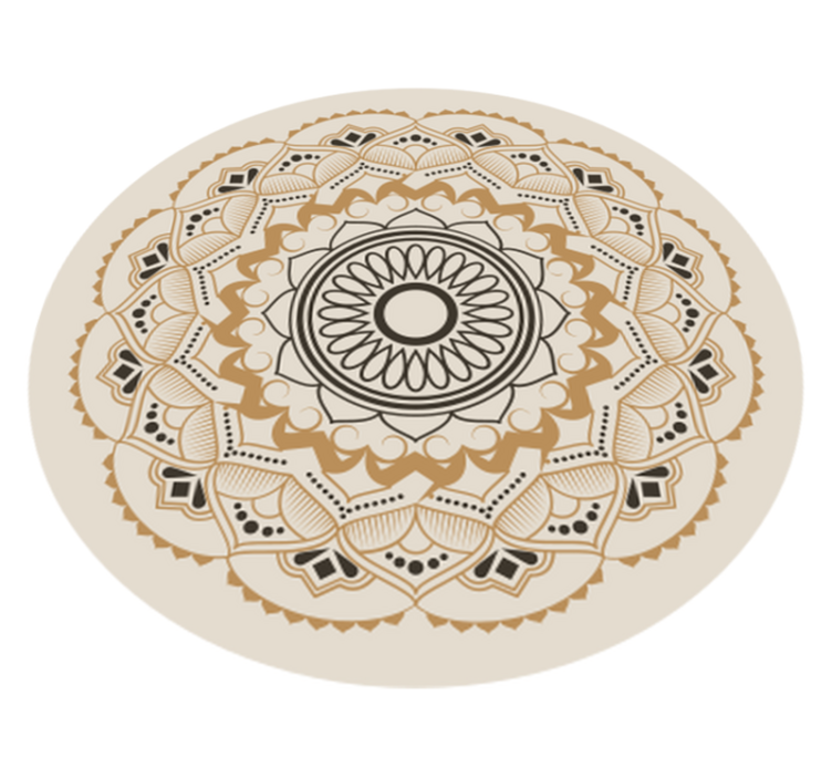Alfombra de vinilo mandala diseño circular mandala beige - TenVinilo