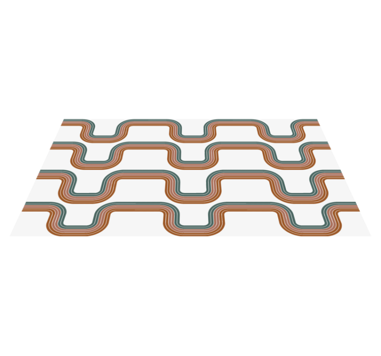 Alfombra vinílica vintage Ondas mínimas abstractas - TenVinilo