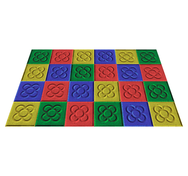 Alfombra vinilo salón azulejos de arte pop - TenVinilo