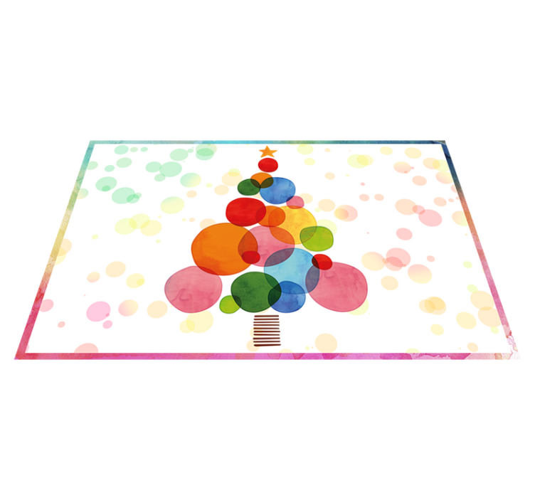 Alfombra vinilo navidad pino acuarela - TenVinilo