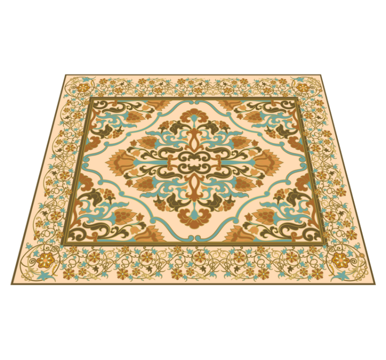Alfombra vinílica comedor diseño mandala beige - TenVinilo