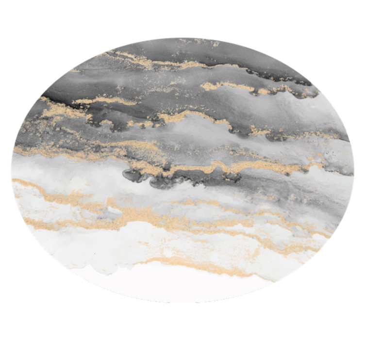 Alfombra vinílica efecto mármol gris con detalles dorados - TenVinilo