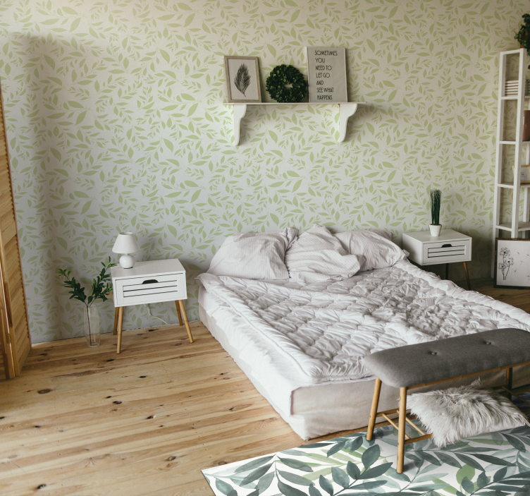 Alfombra vinílica flores follaje botánico - TenVinilo