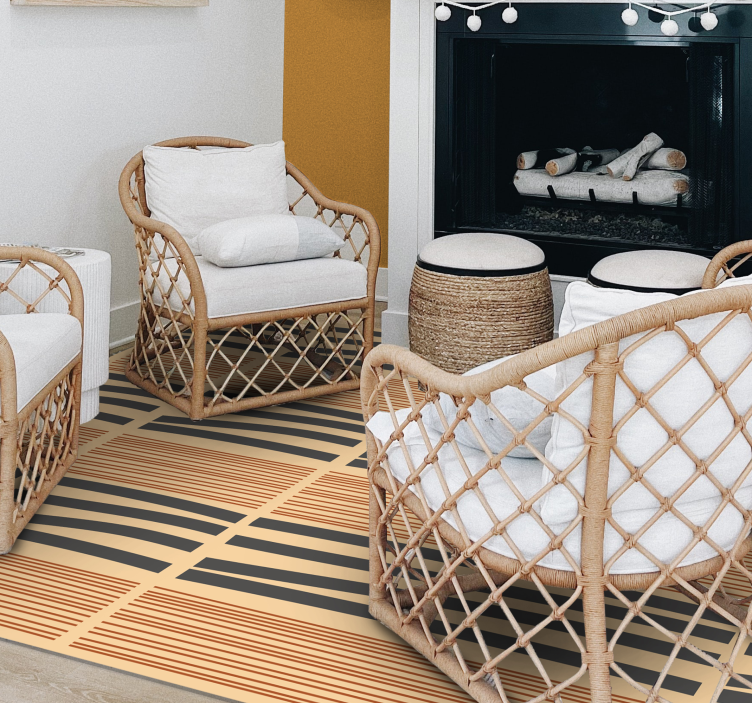 Alfombra vinílica dormitorio elegancia de rayas en capas - TenVinilo