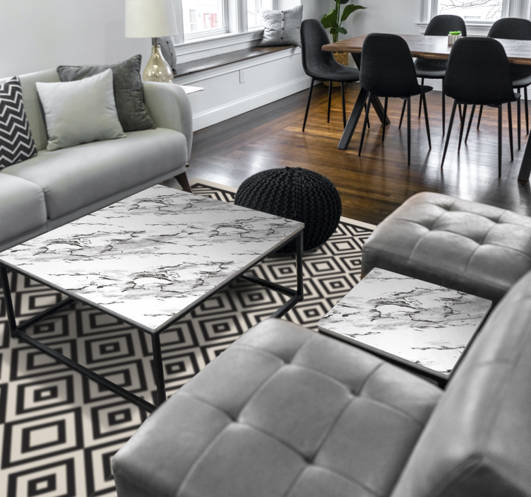 Alfombra de vinilo geométrica juego de patrones de diamantes - TenVinilo