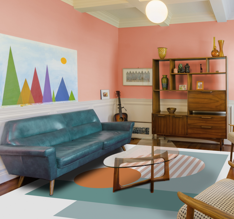 Alfombras vinílicas modernas círculos geométricos soleados - TenVinilo