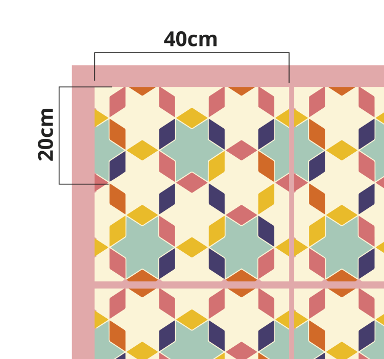 Alfombra de vinilo geométrica teselado colorido - TenVinilo