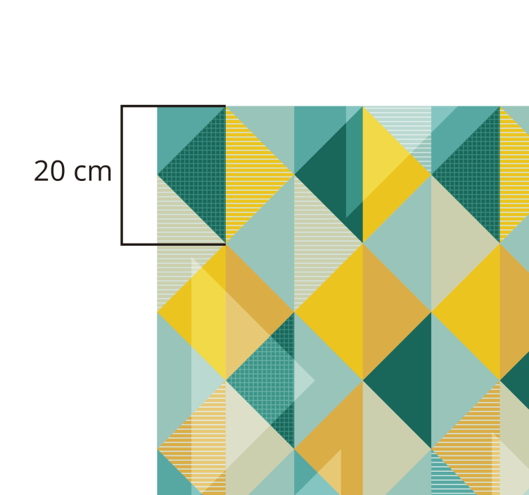 Alfombra vinílica comedor geométrica triángulos colores - TenVinilo