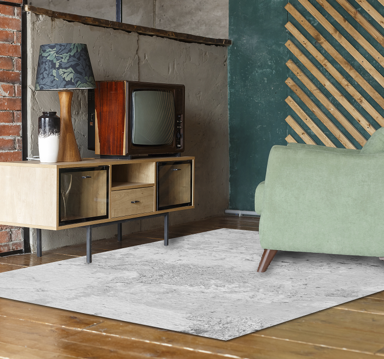 Alfombra vinilo salón cemento blanco - TenVinilo