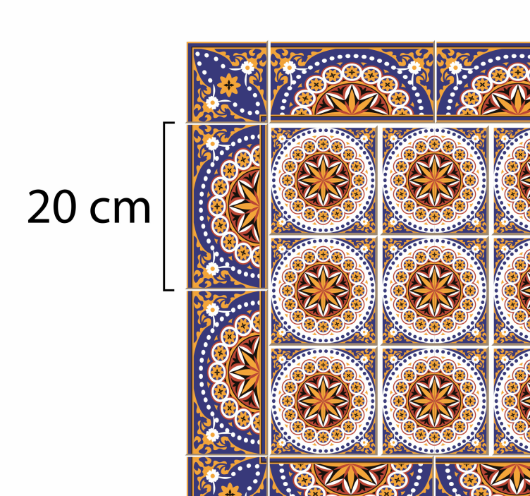 Alfombra vinílica hidráulica patrón de mosaico mandala - TenVinilo