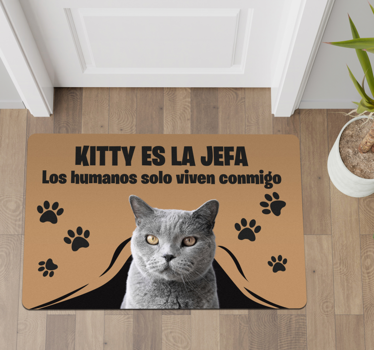 Alfombra vinilo recibidor foto personalizada de mascotaFoto perso - TenVinilo